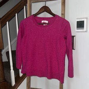Ellen Tracy Fuchsia 100% Merino Wool Sweater